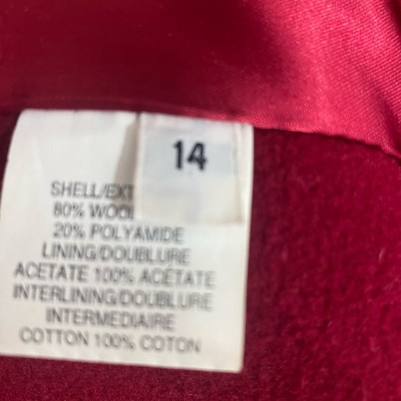 Vintage Mallia double breasted red wool coat size 14 - Picture 8 of 9